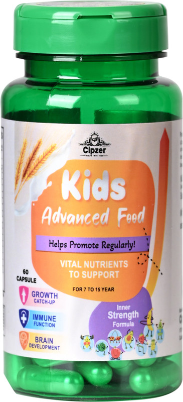 CIPZER Kids Advanced Food 60Capsule- NutrienttoSupport Growth,Immune&Brainfor 7to15year(60 Capsules)