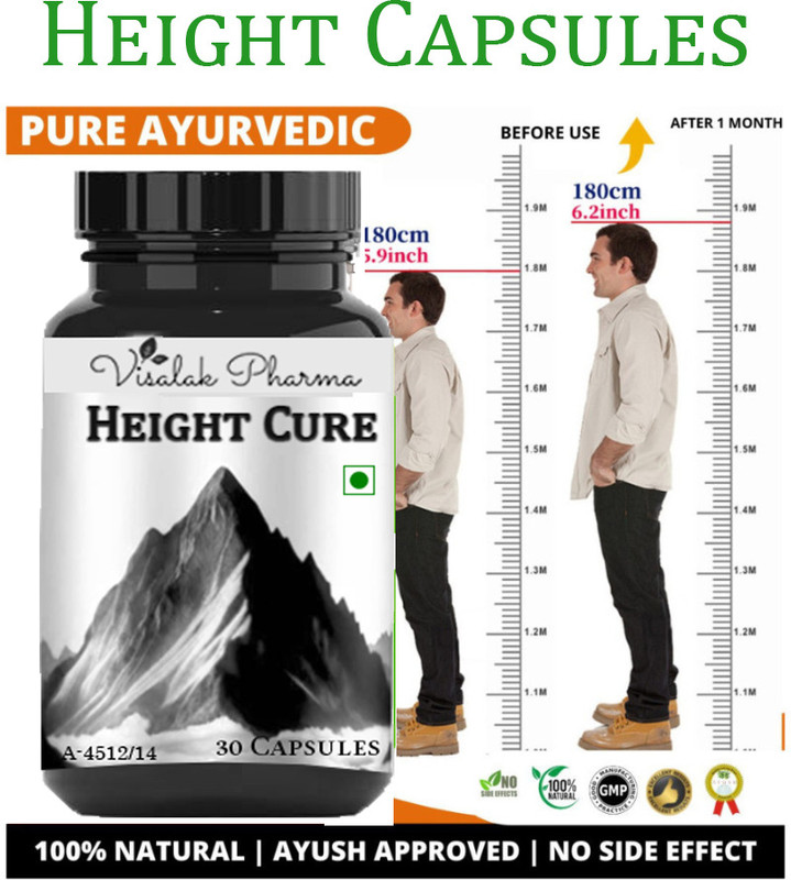 visalak pharma Height Cure tab-lets FOR MEN WOMEN 100% AYURVEDIC(30 Capsules)