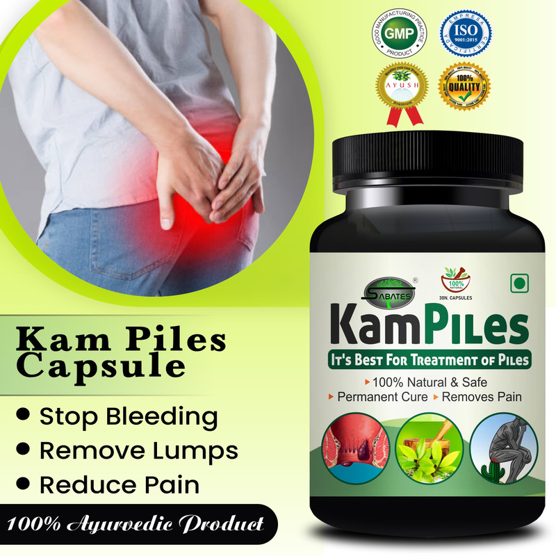 Sabates Kampiles | Ayurvedic Formula Eliminates Piles Relieves In Constipation Pain(30 Capsules)