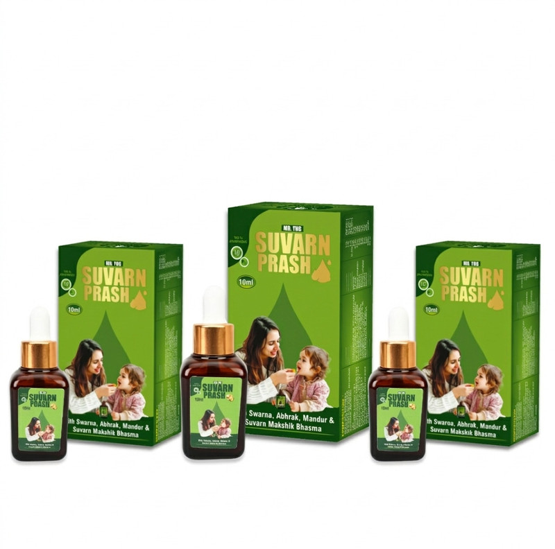 MR.YOG Suvarn Prash Drops|Baby Brain Tonic|Immunity Booster|Digestive Solution for Kids(Pack of 3, 30 ml)