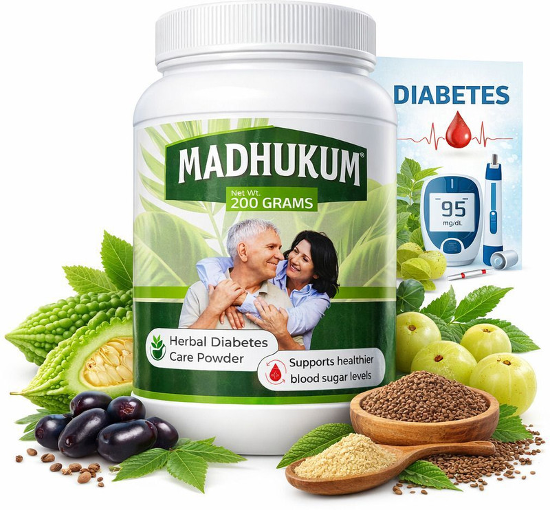 MAdhukum Ayurvedic Diabetes Care Powder | Herbal Blood Sugar Support | 100% Pure Herbs(200 g)