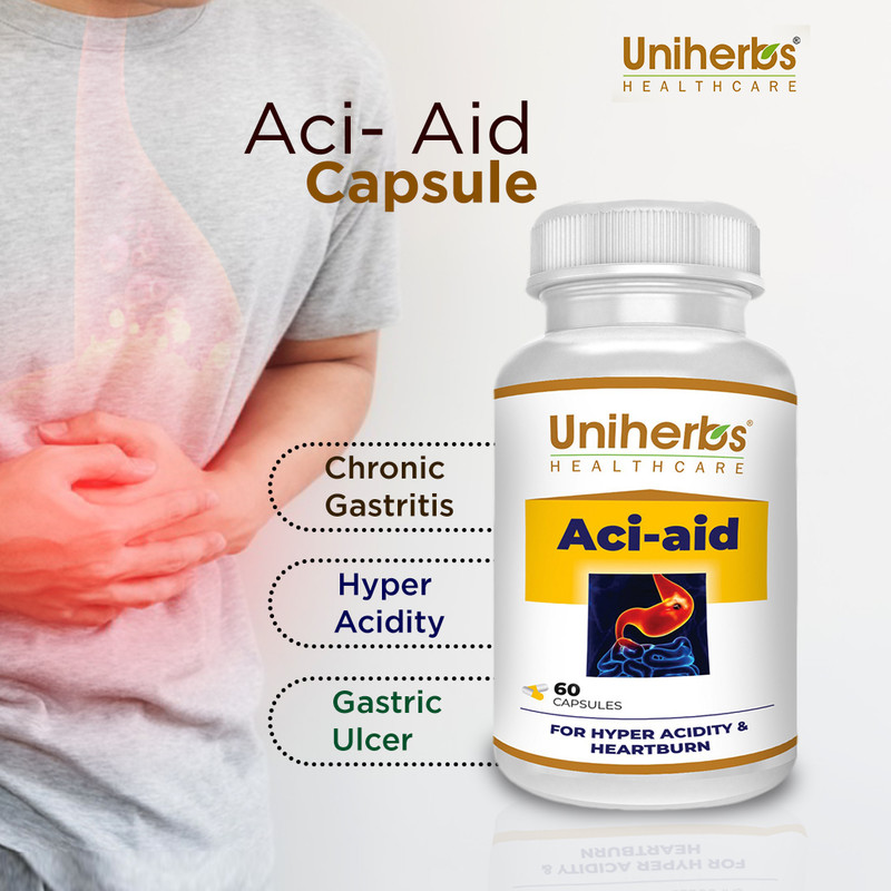Uniherbs Aci Aid Capsule For Acidity Gas Relief,Hyper Acidity, Gastric Ulcer (30 Capsule)(30 Capsules)