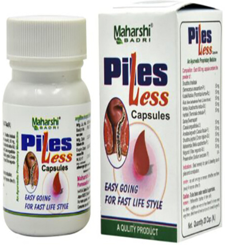 Maharshibadri Piless Capsule for Pain due to Bleeding Piles and Dry Piles (Pack of 20capx2)(Pack of 2, 40 Capsules)