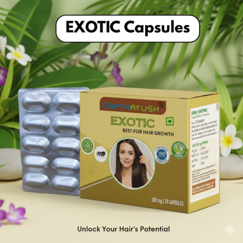 earthayush EXOTIC - Hair Fall Control & Hair Regrowth Supplement (30 CAPSULE))(30 Capsules)