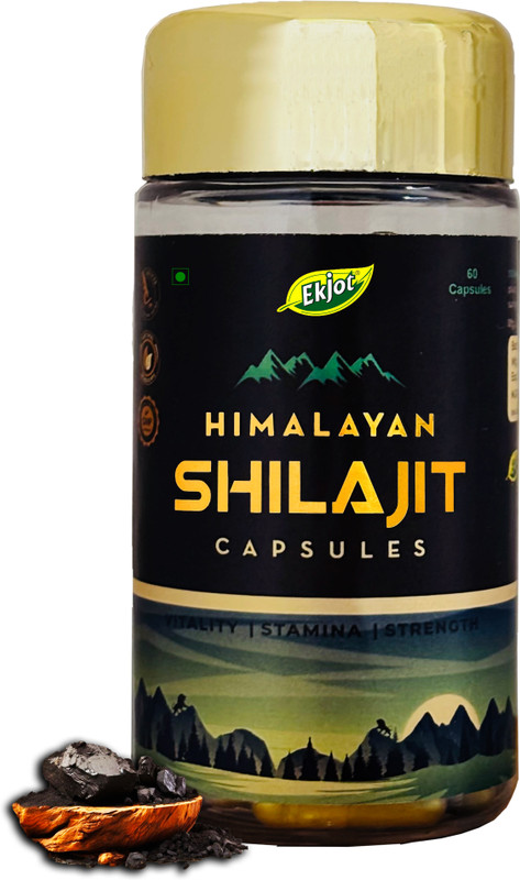 Ekjot Pure Shilajit Capsules for Stamina | Boost Performance & Power | 60N(60 Capsules)