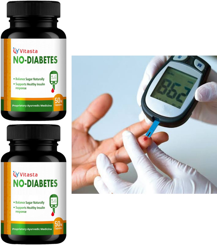 VITASTA No diabetes,Diabetes care Ayurvedic medicine for Sugar control(Pack of 2, 100 Capsules)