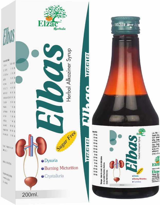 elzac herbals Ayurvedic ELBAS Alkaliser For kidney stone disorders,dysuria 200ml,(200 ml)