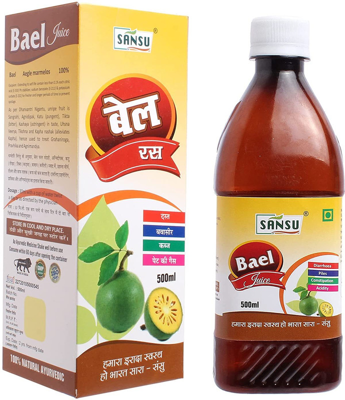 Sansu Bael Juice | No Added Sugar | Premium Bael Juice | 500ml.(500 ml)