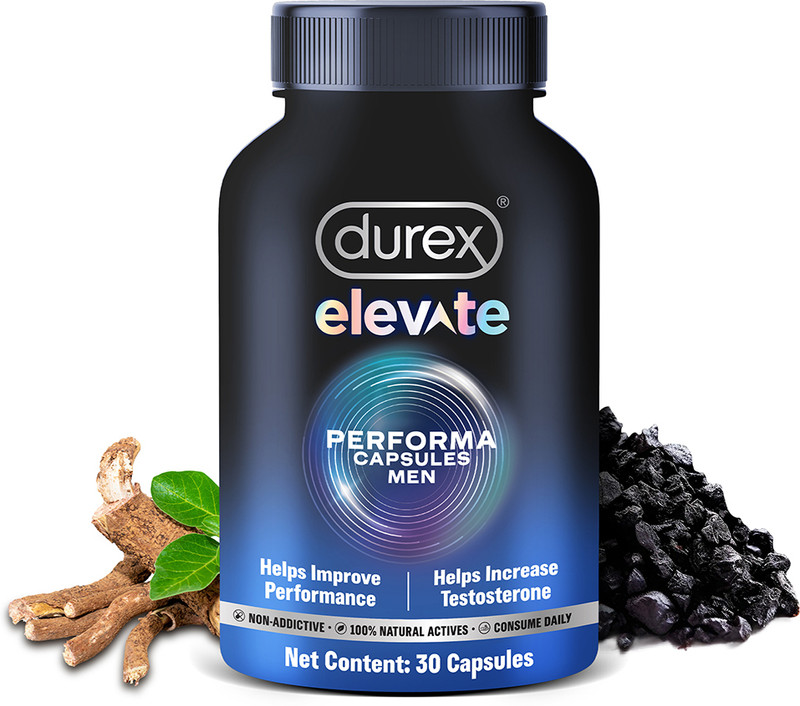 DUREX Elevate Performa with Shilajit & Ashwagandha KSM-66 for Men(30 Capsules)