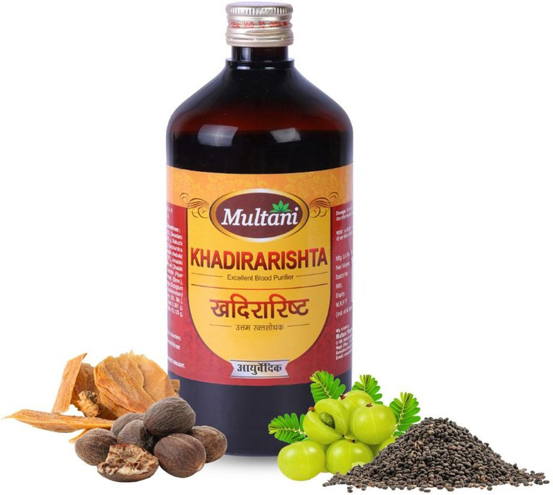 Multani Khadirarishta Syrup |Ayurvedic Blood Purifier & Reduces Acne, Pimples - 450ml(450 ml)