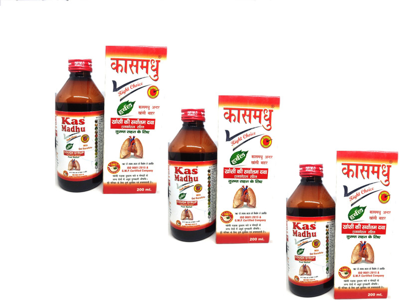 KASMADHU Herbal Cough Syrup 200ml (Pack of 3)(200 ml)