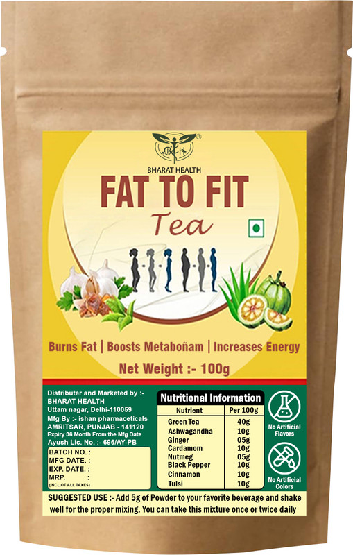BHARAT HEALTH FAT TO FIT TEA BURNS FAT ! BOOSTS METABONAM ! INCREASES ENERGY(100 g)