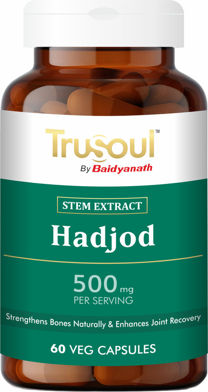 Trusoul Hadjod Capsule - 500mg | Helps in Strengthening Bones & Enhance Joint Recovery(60 Capsules)