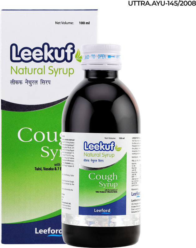 Leeford Leekuf Herbal Cough Syrup for Dry & Wet Cough(100 ml)
