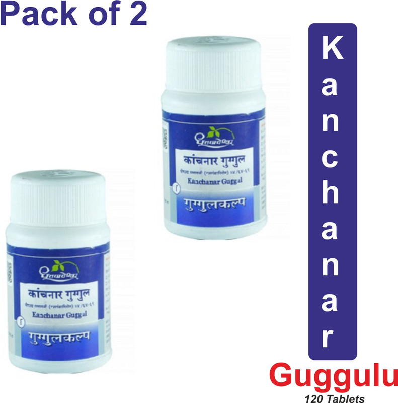 Dr. Chhabra's Nutritioniest RECOMMENDED KANCHANAR GUGGUL BY DHOOTPAPESHAWAR(Pack of 2, 120 Tablets)