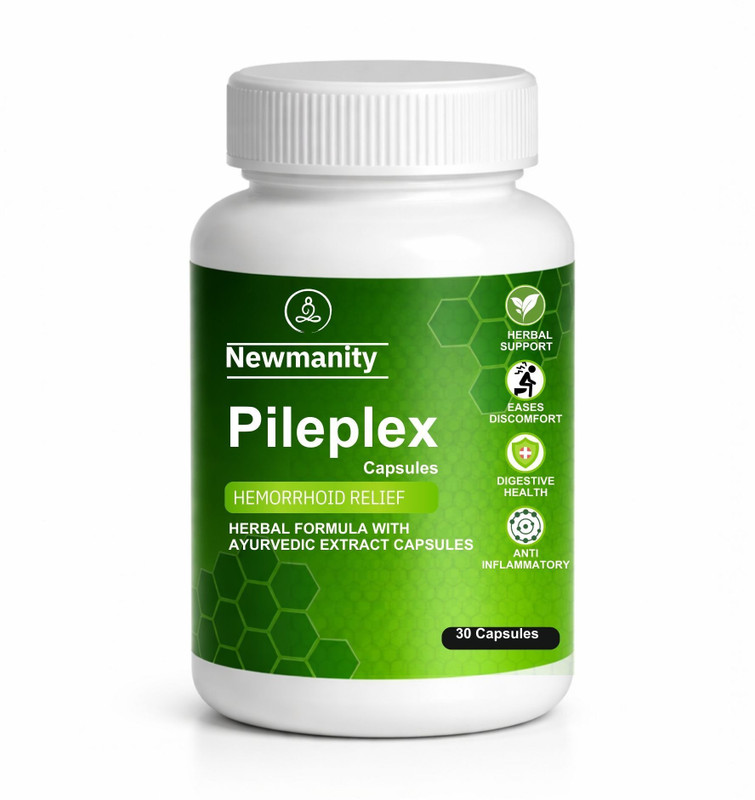 Newmanity Pileplex Capsules for Piles & Hemorrhoids Relief - Herbal Ayurvedic Formula(30 Capsules)