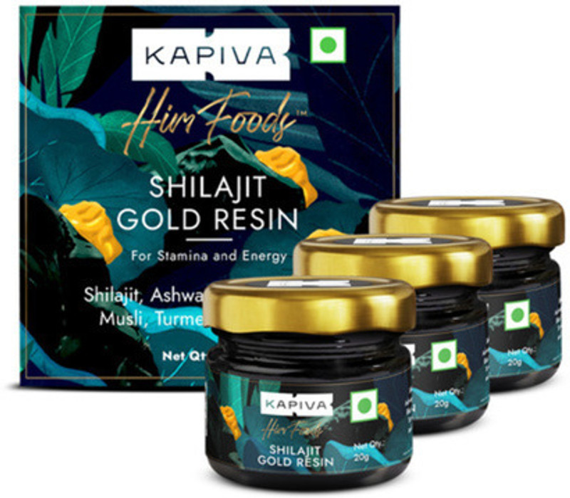 Kapiva Shilajit Gold Resin|Boosts Stamina| 100% Ayurvedic 20g(Pack of 3, 60 g)