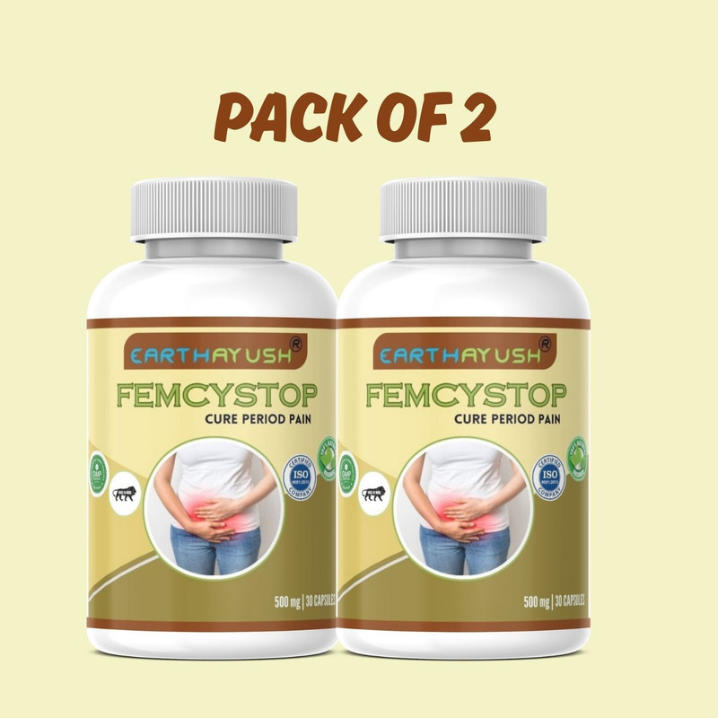 earthayush Femcystop Helps in manage ovarian cysts 30 capsule pack of 2(Pack of 2, 30 Capsules)