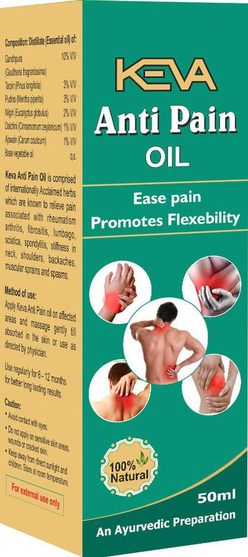 KEVA Anti Pain Relief oil |Natural and Ayurvedic Preparation- (Pack of 3) 150ml(Pack of 3, 150 ml)