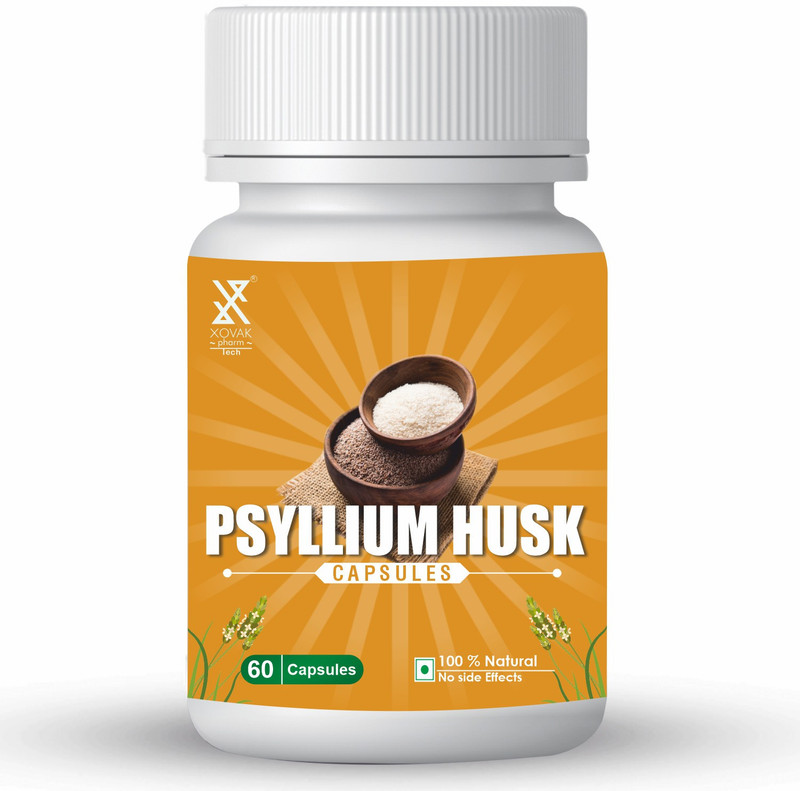 xovak pharma Organic Psyllium Husk Capsules For Constipation, Weight management, Diabetes(60 Capsules)