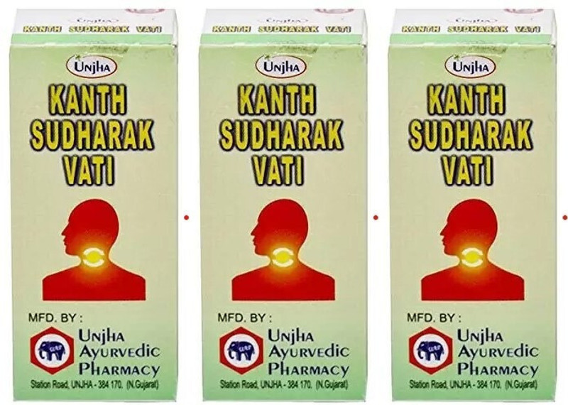 Unjha Kanth Sudharak Vati (3 Packs, 10g Each)(Pack of 3, 10 g, 10 g, 10 g)