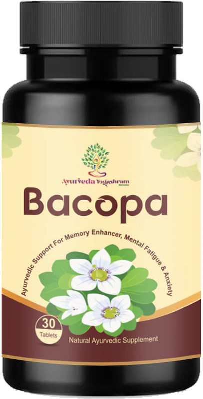 Ayurveda Yogashram Remedies Bacopa: Ayurvedic Support For Memory, Mental Fatigue and Anxiety with Brahmi(30 Tablets)