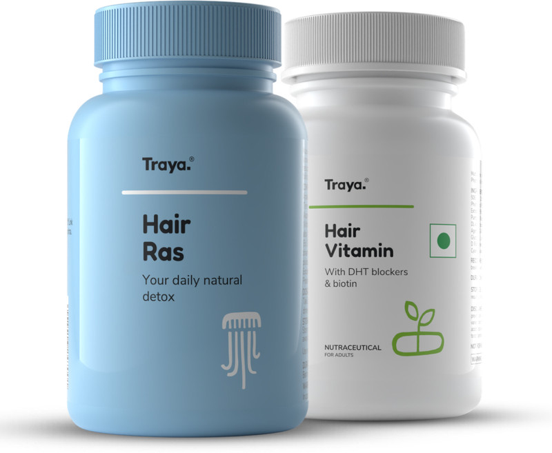 Traya Hair Growth Combo, Ras (120) + Vitamins (30 Tablets)(120 Tablets, 30 Tablets)