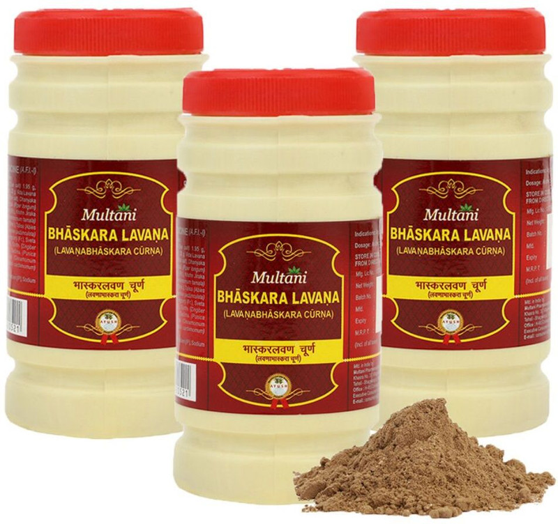 Multani Lavan Bhaskar Churna (Powder) | Helps in Indigestion & loss of appetite - 120gm(Pack of 3, 120 g)