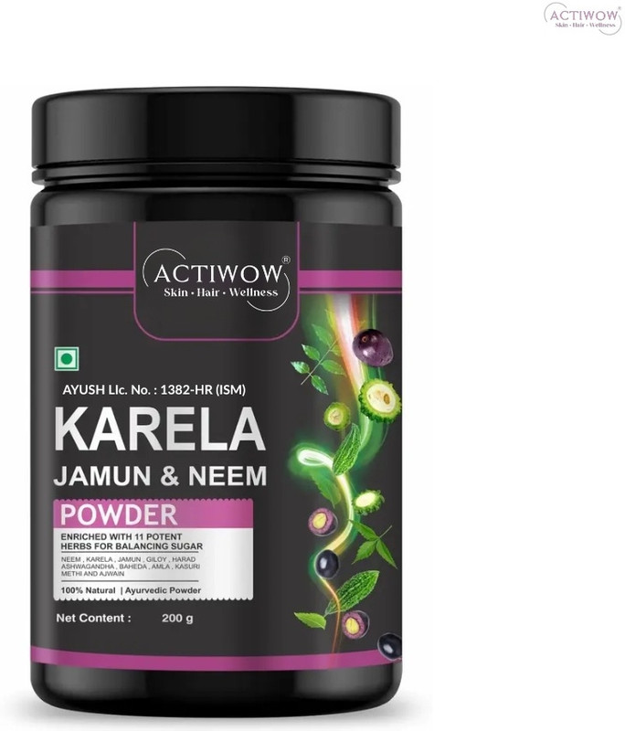 ACTIWOW Herbal Digestive Flow Karela Jamun Neem Powder(200 g)