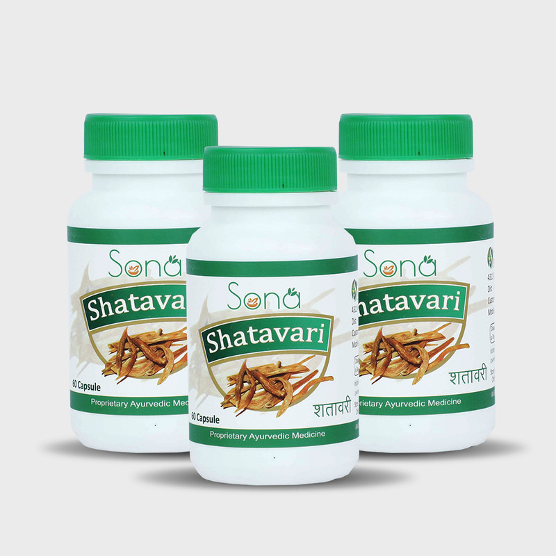 SONA HEALTH CARE sona shatavari capsules 60 capsules ( Pack of 3)(Pack of 3, 180 Capsules)