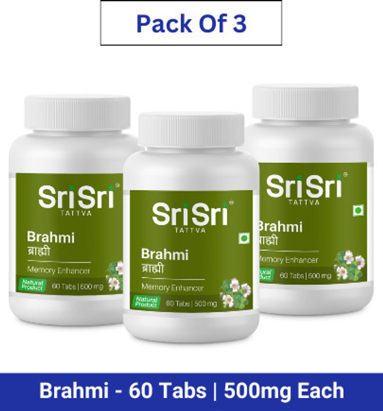 Sri Sri Tattva Brahmi , 60 Tabs(Pack of 3, 1500)