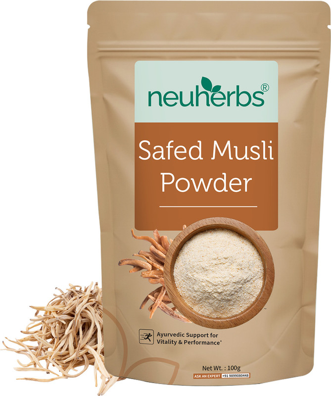 Neuherbs Organic Safed Musli Powder | Ayurvedic Support for Vitality |No Additives(100 g)
