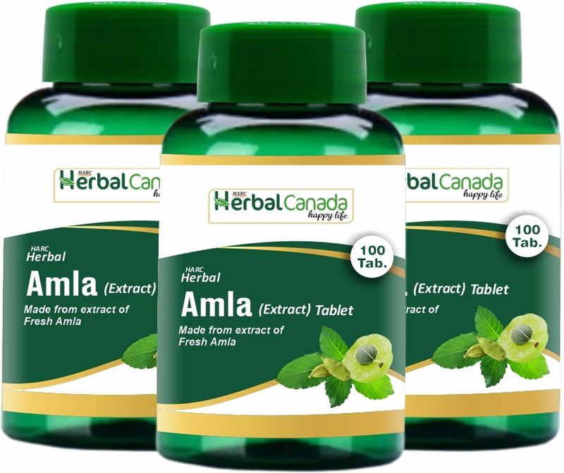 HARC Herbal Canada Amla Tablet (Indian Gooseberry)|Rich Source of Vitamin C| 100 Tablets(Pack fo 3)(Pack of 3, 300 Tablets)