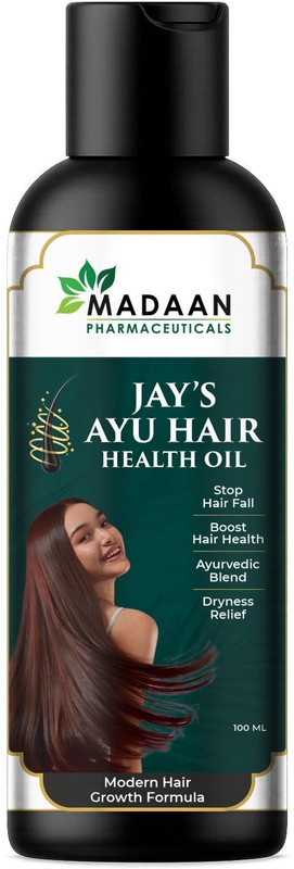 Madaan Pharmaceuticals Jay’s Ayu Hair Health Oil – Ayurvedic Hair Growth Formula for Hair Fall Control(100 ml)