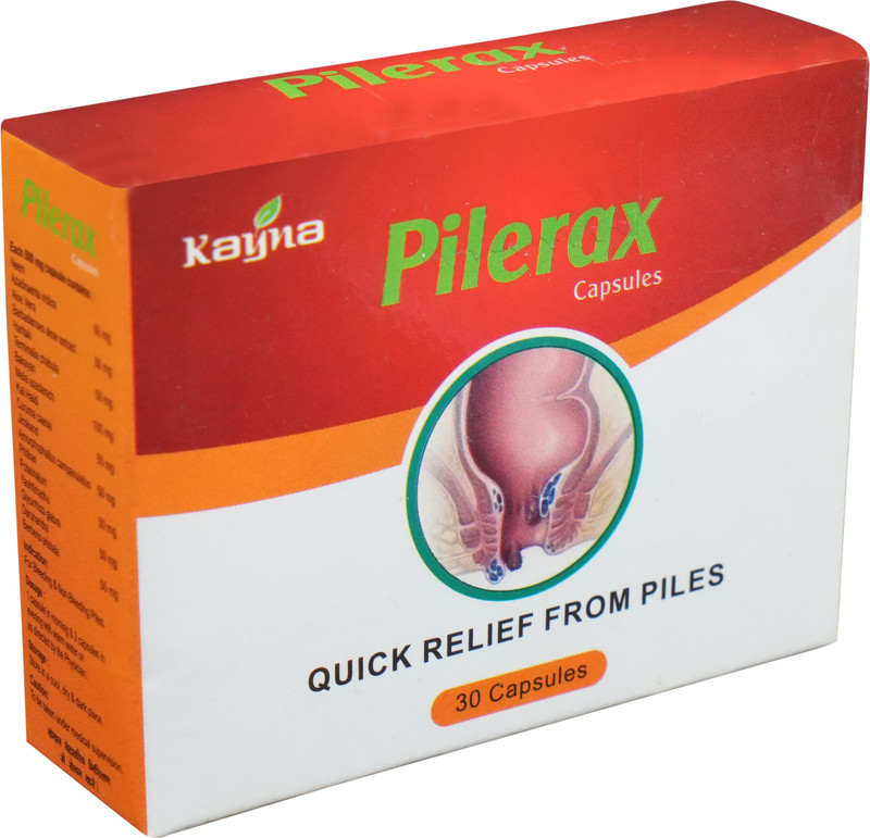 kayna healthcare Pilerax Capsules Beneficial in Constipation Stop Blood Reduces Pain and Swelling(30 Capsules)