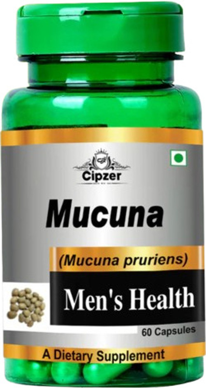 CIPZER Mucuna Capsules | Ayurvedic Strength & Vitality Supplement | Reduces Stress(60 Capsules)