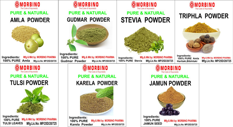 morbino Tulsi,Stevia,Karela,,Jamun,Triphla,Amla,Gudmar, Powder For Manage Blood Sugar(350 g)