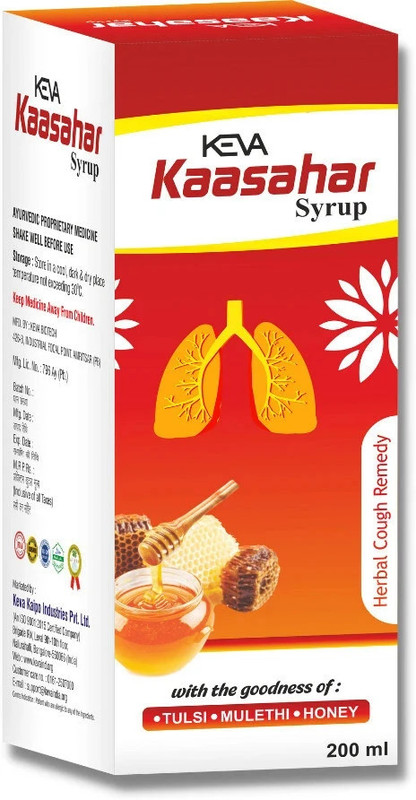 KEVA Kaasahar Syrup For Both Dry and Wet Cough(200 ml)