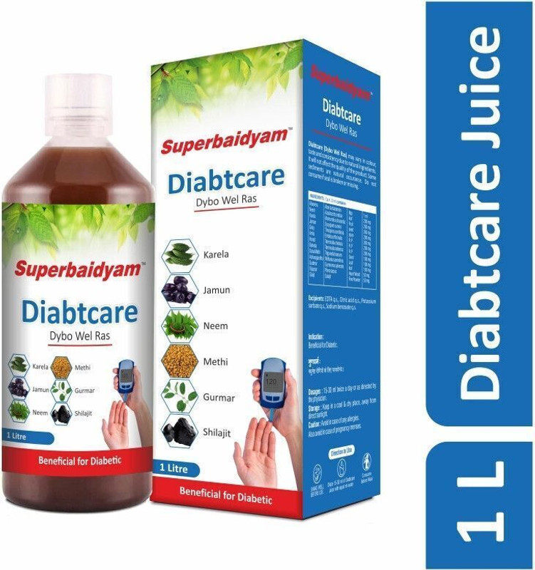 Superbaidyam Diabtcare Juice 1000ml with goodness of Karela, Jamun & 4 More Herbs(1000 ml)