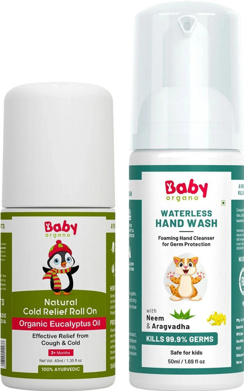 BabyOrgano Ayurvedic Natural Cold Relief Roll On & Waterless Hand Wash for kids(Pack of 2, 50 ml, 40 ml)