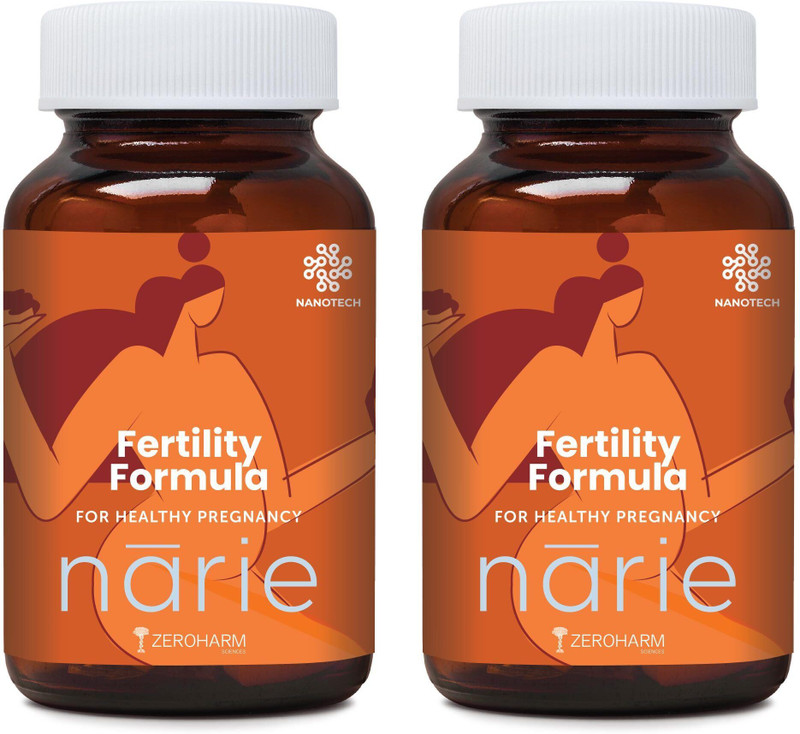 ZEROHARM Narie Fertility Formula-Natural Pregnancy,Ovulation,Cycle & Hormone Support(Pack of 2, 60 Tablets)