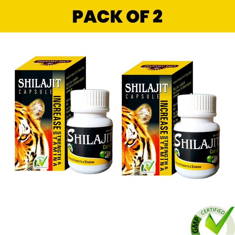 Herbs Agro Shilajit Capsule For Men Energy Strength & Stamina Booster(Pack of 2, 60 Capsules)