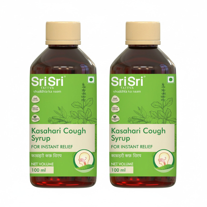 Sri Sri Tattva Kasahari Cough Syrup for Dry & Productive Cough(Pack of 2, 100 ml)