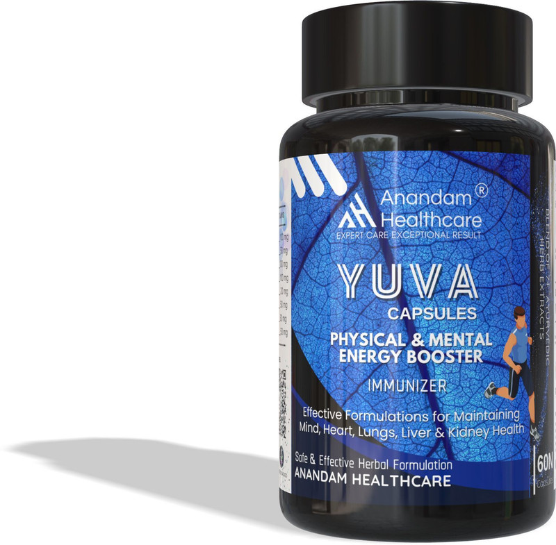 Anandam Healthcare Yuva Vegan Capsules - Anti-Aging & Energy Booster with Shilajit & Herbs(60 Capsules)