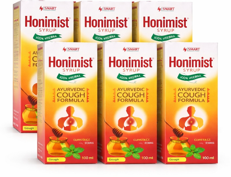 HONIMIST Ayurvedic Cough Syrup,instant Rilif Form Cough &Cold EACH 100 ML (PACK OF 6)(Pack of 6, 600 ml)