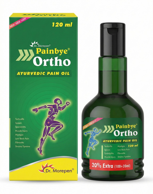 Painbyeortho Pain Relief Oil (120ml) | Dr. Morepen | For Joint, Knee, Back & Muscle Pain(120 ml)
