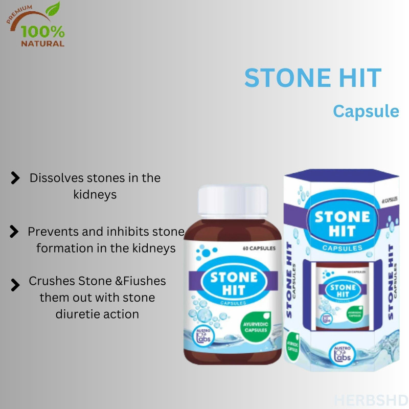 HERBSHD Ayurvedic Stone Hit Capsule For Kidney stones resistance(60 Capsules)