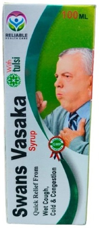 Reliable Swans Vasaka Syrup with Tulsi (100 ml) – For Cough & Cold Relief(100 ml)
