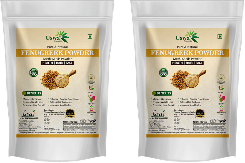 Uswa Ayurvedic Fenugreek Methi Powder for Hair care(Pack of 2, 200 g)
