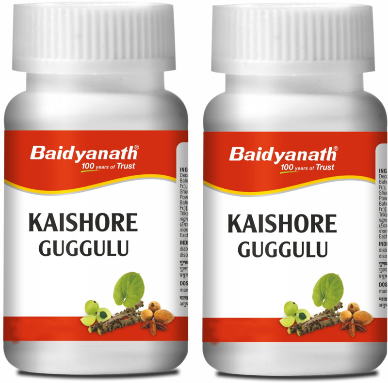 Baidyanath Kaishore Guggulu 80Tabs | Regulate Uric Acid Levels, Support joints & muscles(Pack of 2, 160 Tablets)